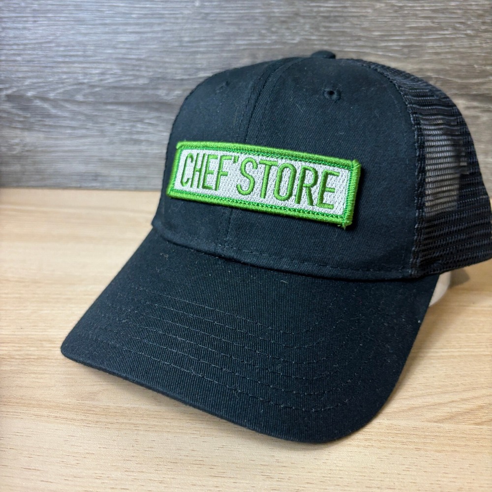 Chef Store Hat Cap Snap Back Black Green Patch Logo Adjustable‎ Mens - Picture 3 of 9